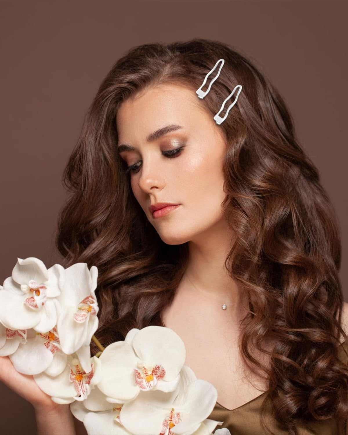 QLEUIFT Pack of 4 Silver Wave Metal Hair Clips, Women'S Alligator Hair Clips, Girls Hair Clip, Pony Hair Clip, Small Hair Clips, Hair Accessories, Hair Clip image number 1