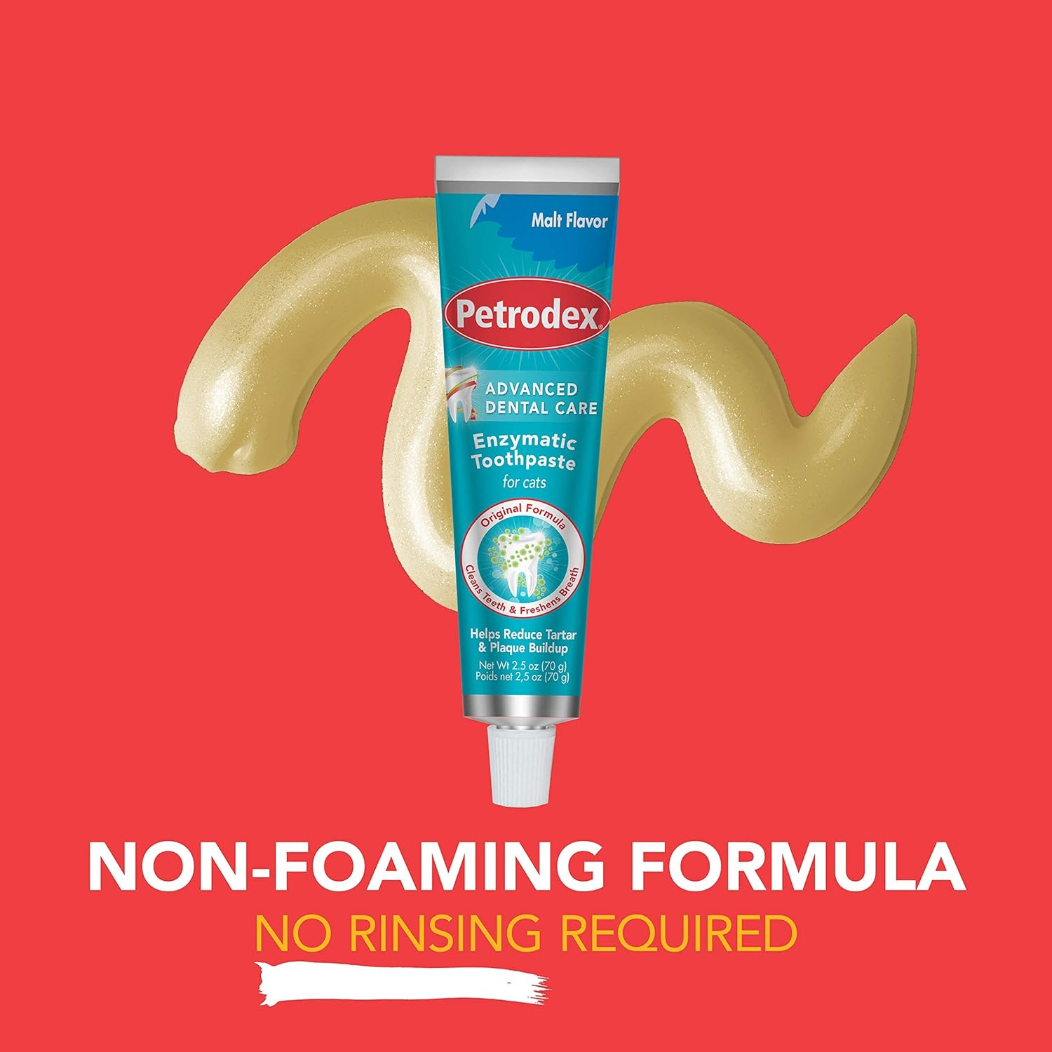 Petrodex Dental Care Kit for Cats, Cat Toothbrush and Toothpaste, Cleans Teeth and Fights Bad Breath, Reduces Plaque Tartar Formation, Malt Flavor, 2.5Oz Toothpaste + Toothbrush image number 1