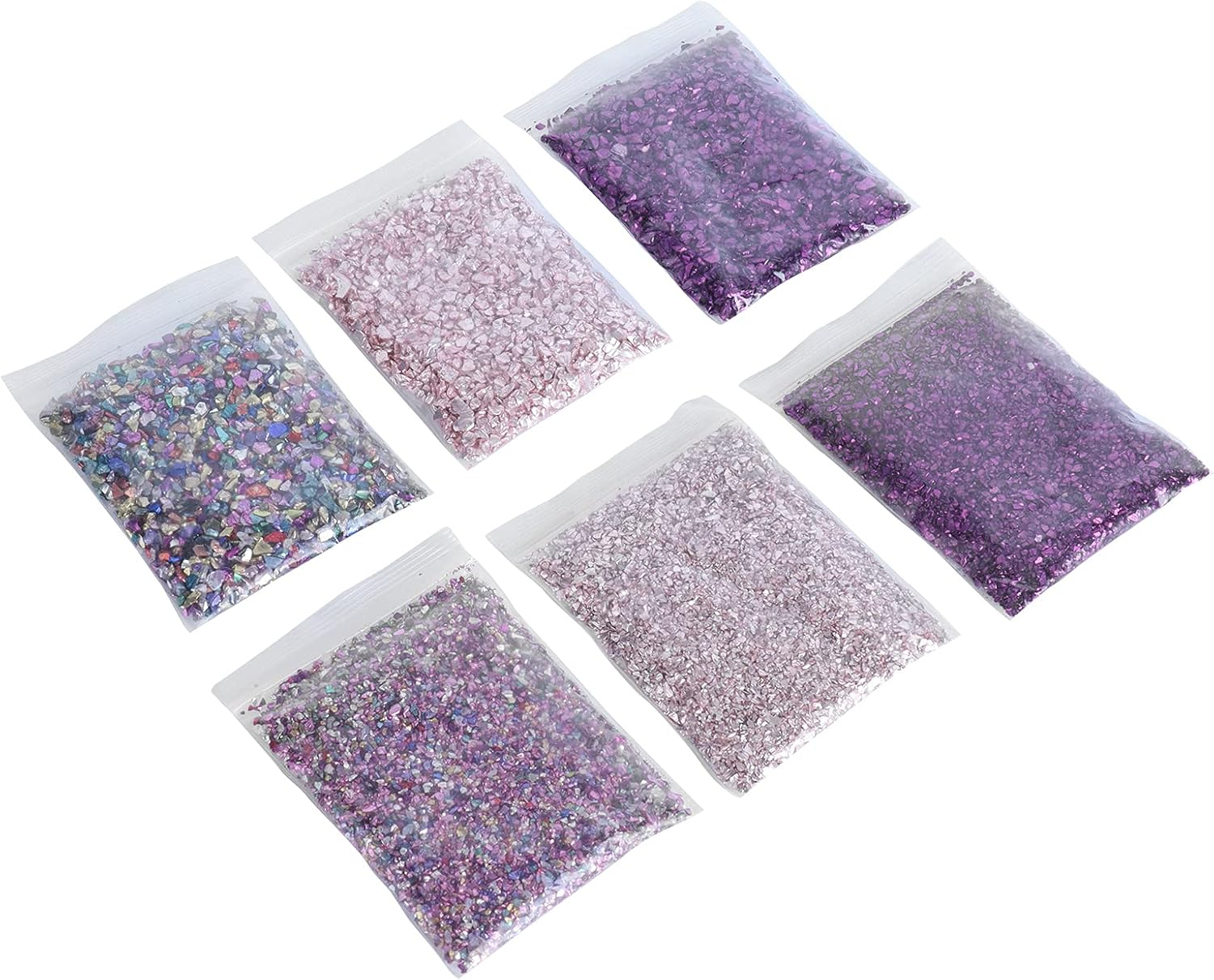 DIY Shining Crushed Glass Filler Glitter for Resin Craft Decoration for Family - Mix/Pink/Purple, Large/Small Bag image number 5