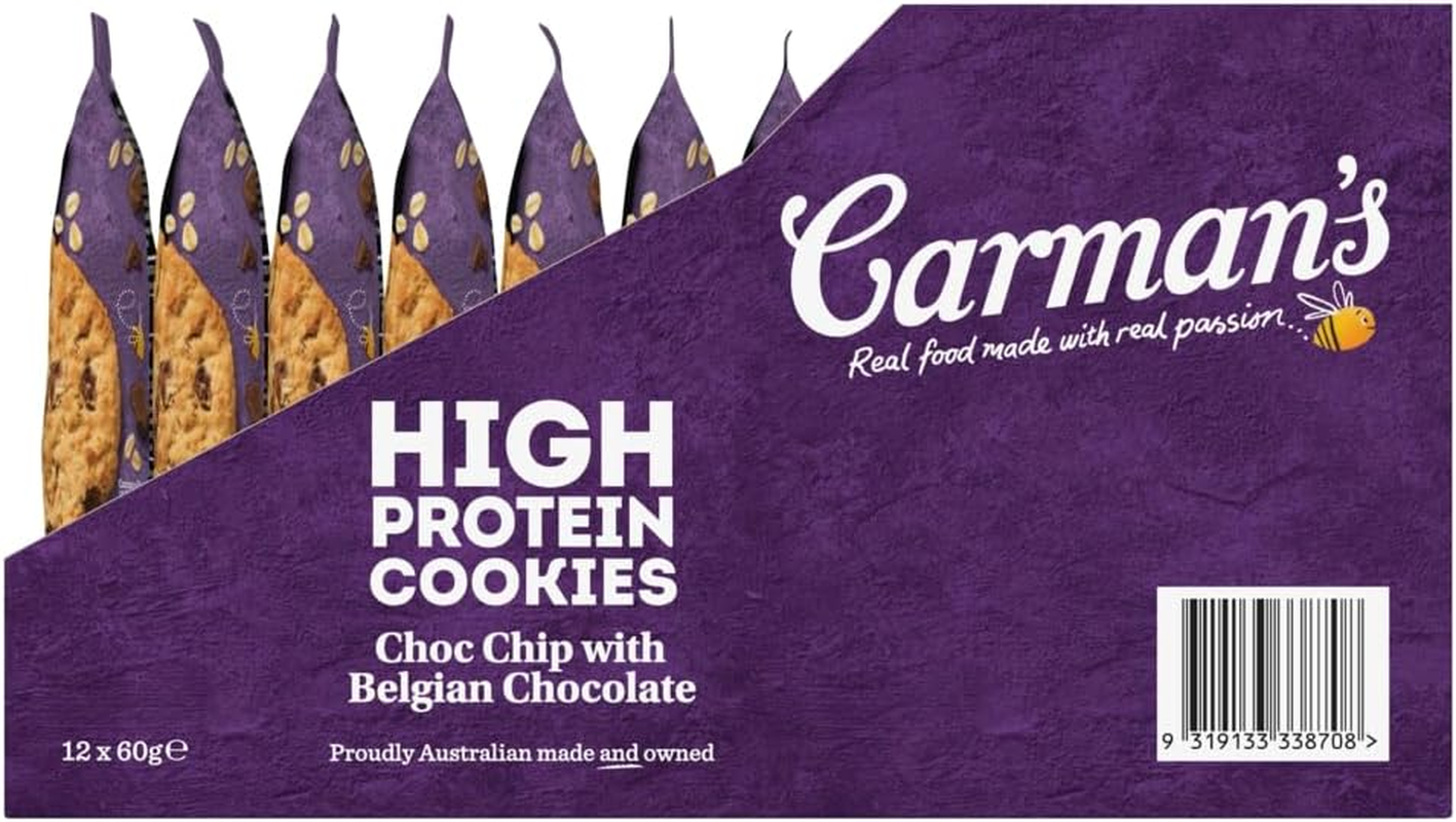 Carman'S Belgian Choc Protein Cookie - 12 X 60G (Pack of 12) image number 1