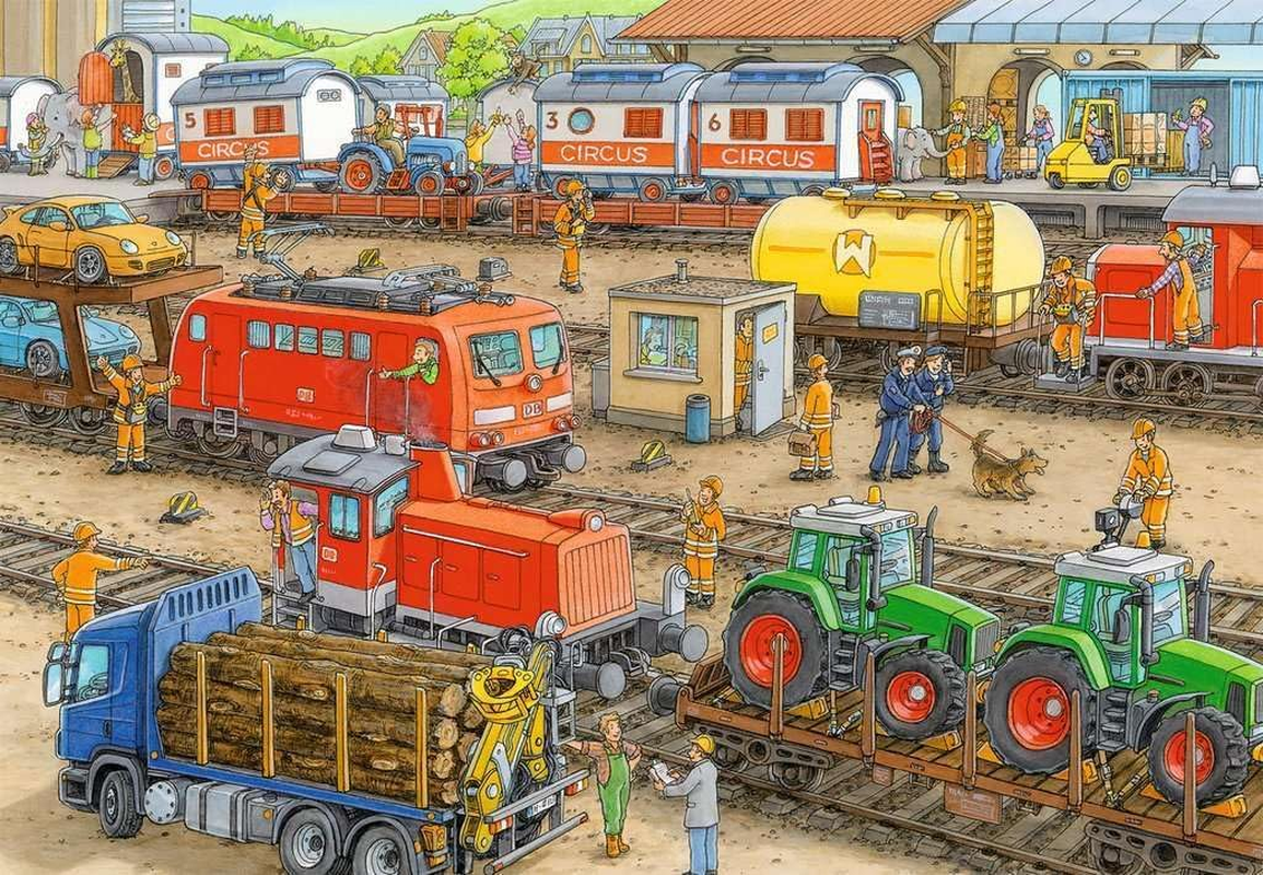 Ravensburger Kinderpuzzle - 09191 Trubel Am Bahnhof - Puzzle F&uuml;r Kinder Ab 4 Jahren, Mit 2X24 Teilen image number 2