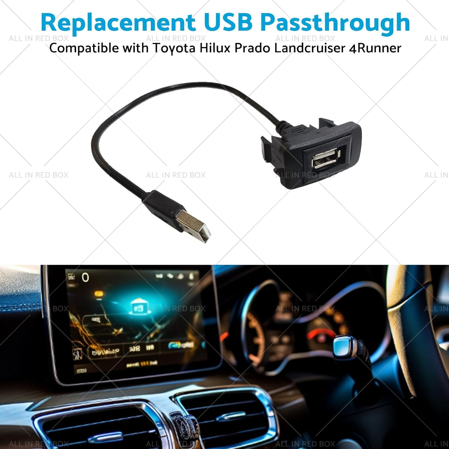 MAX COOL Replacement USB Passthrough Suitable for Toyota Hilux Prado Landcruiser 4Runner