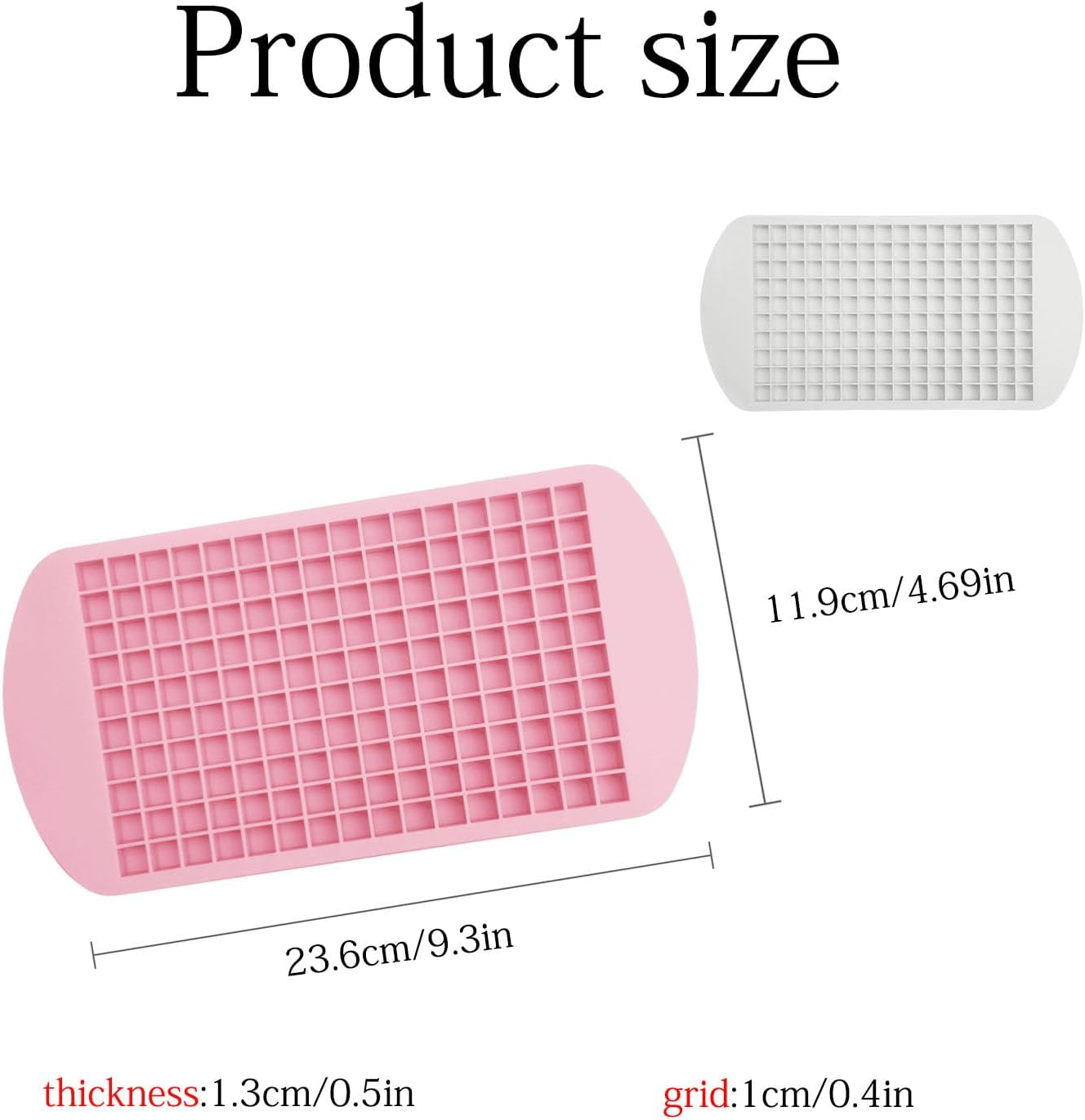 Mini Ice Cube Trays,2 Pcs Silicone Mini Ice Cube Tray,160 Grids Silicone Ice Cube Moulds, Used for Food- Grade Ice Cube Mold for Freezer Baby Food,Whiskey,Cocktails, Milk and Juice (Pink, White)