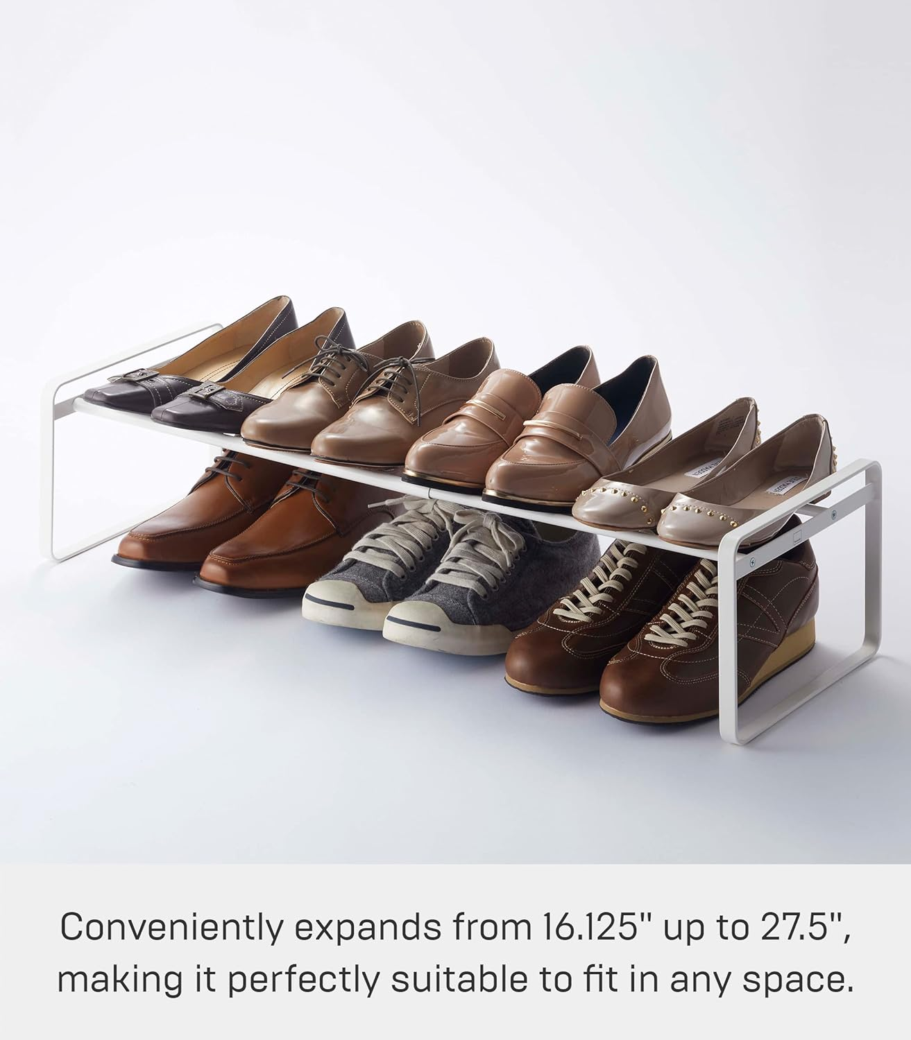 Yamazaki Home Adjustable Shoe Rack-Spacesaving Storage Solution, One Size, White image number 5