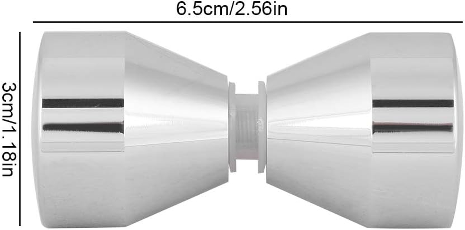 Alvinlite Shower Door Knob Home Hotel Bathroom Back to Back Groove Chrome Plated Handle Pull Door Opener(Style#1) - Style1 image number 6