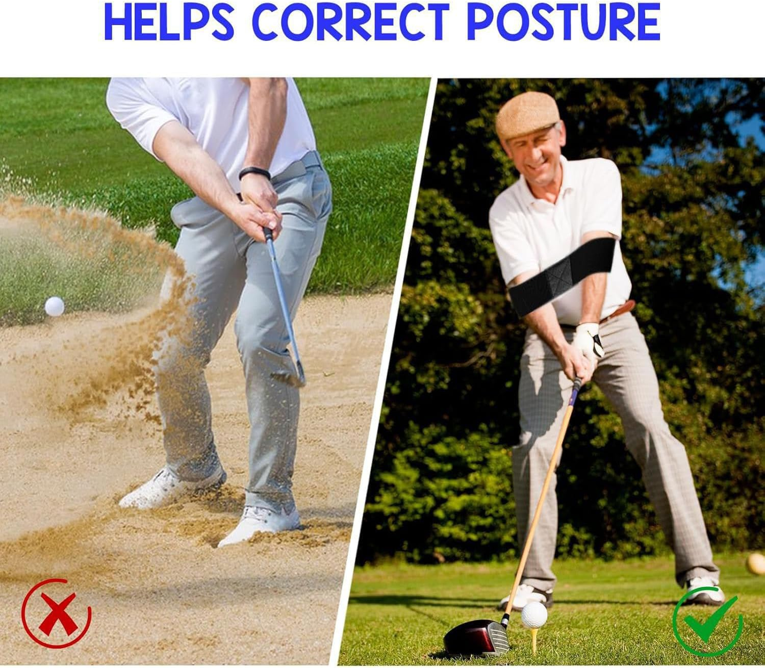 Golf Swing Arm Band Training Aid 3 PCS, Swing Corrector for Beginners, Unisex Golf Posture Trainer to Improve Swing Gesture & Build Muscle Memory, Golf Practice Accessories image number 4