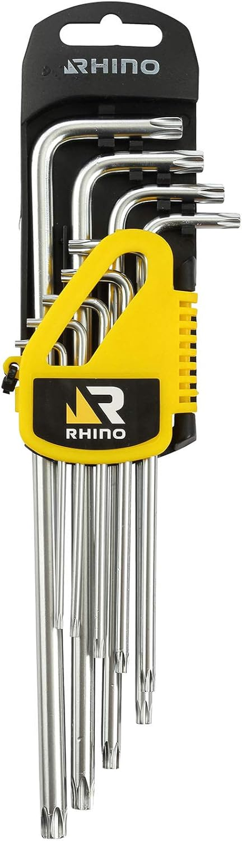 Rhino 9 Piece Set with 9 Bore Keys - Diameter T10 to T50 - Manufactured from Steel (Chrome Vanadium) - High Quality