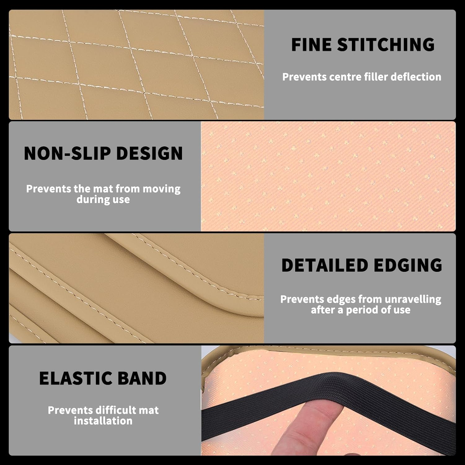 Car Center Console Cover with 2 Storage Bags, Leather Arm Rest Cover for Car Accessories Interior, Auto Universal Middle Console Cover Cushion Protector for Most Vehicle (Beige) image number 1