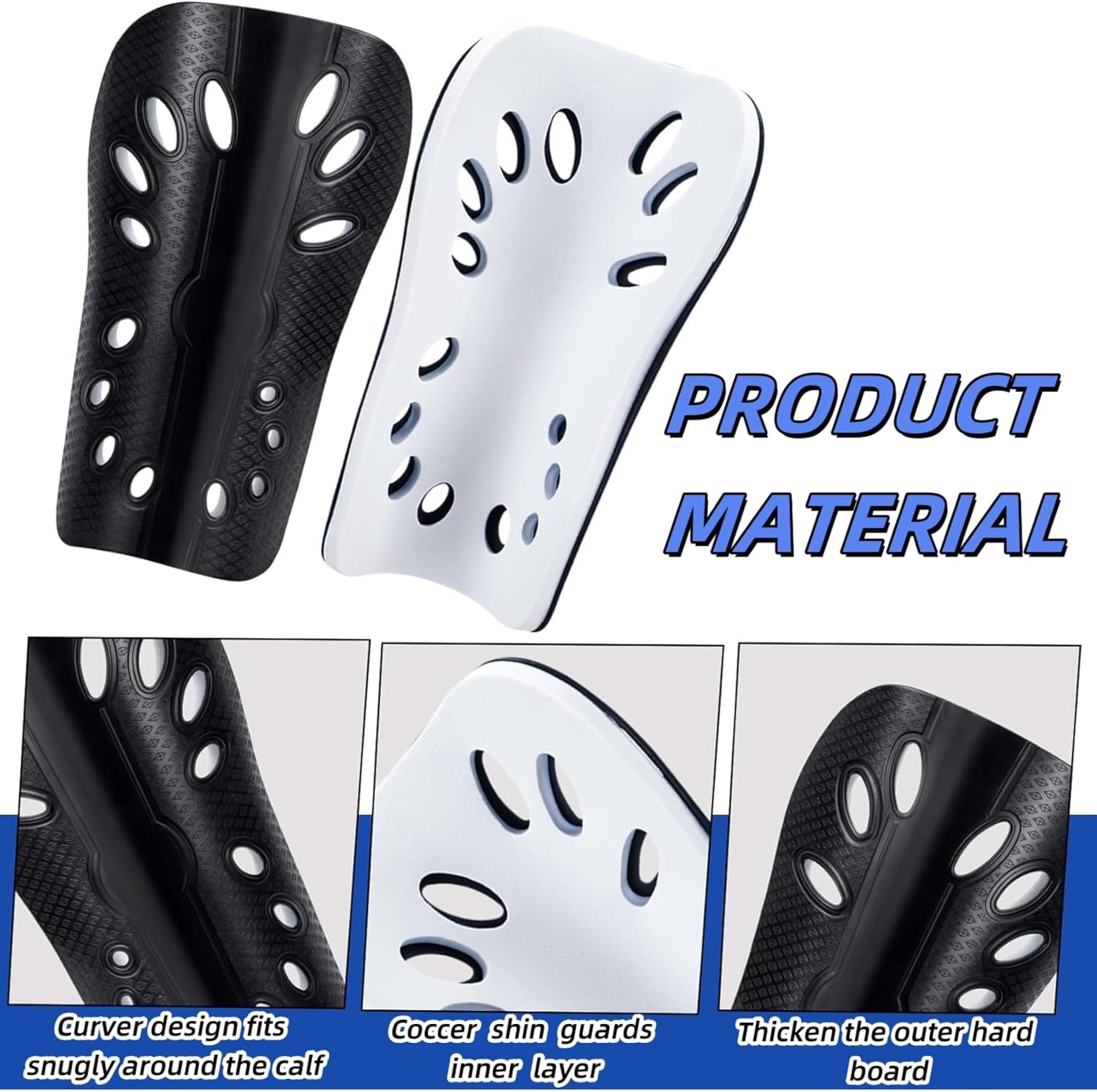 Luojinluoda Soccer Shin Set, 2 PCS Soccer Shin Pads and 2 PCS Shin Guard Sleeves Featuring Lightweight Football Gear with Cushion Impact Reduction for Both Adults and Kids image number 3