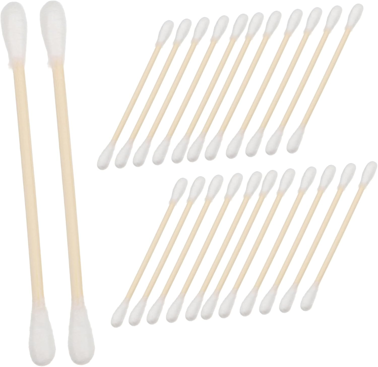 100Pcs Cotton Swabs Replacements Long Tips Multifunctional for Ear Cleaning Makeup Removal Safe Bamboo Material Compact for Go