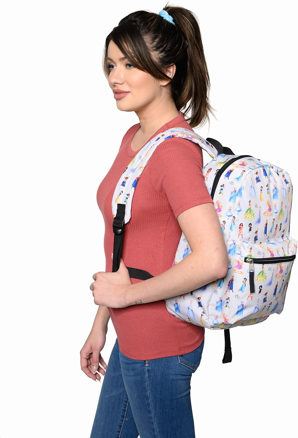 Disney 16" Laptop Backpack Cargo Pocket D100 Princess Minnie Mouse AOP, Multicolor, 16", Front Pocket image number 5