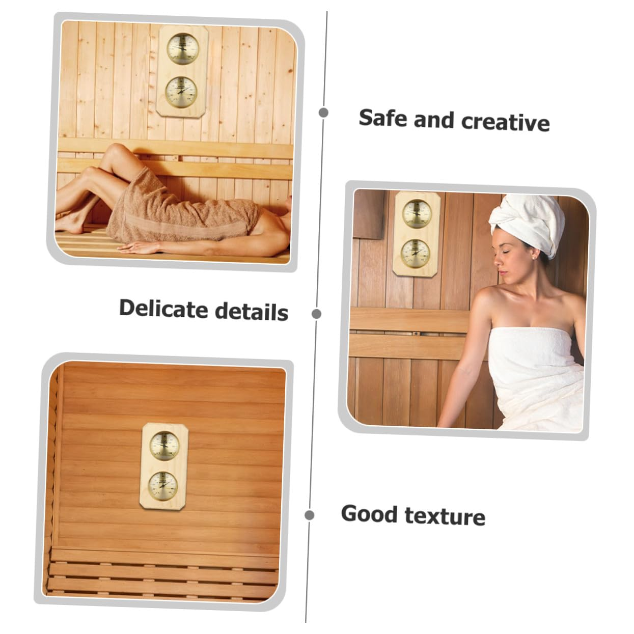 POPETPOP Thermohygrometer for Home Dual-Use Wall Thermometer Accurate Humidity Indoor Temperature Gauge for Sauna image number 3