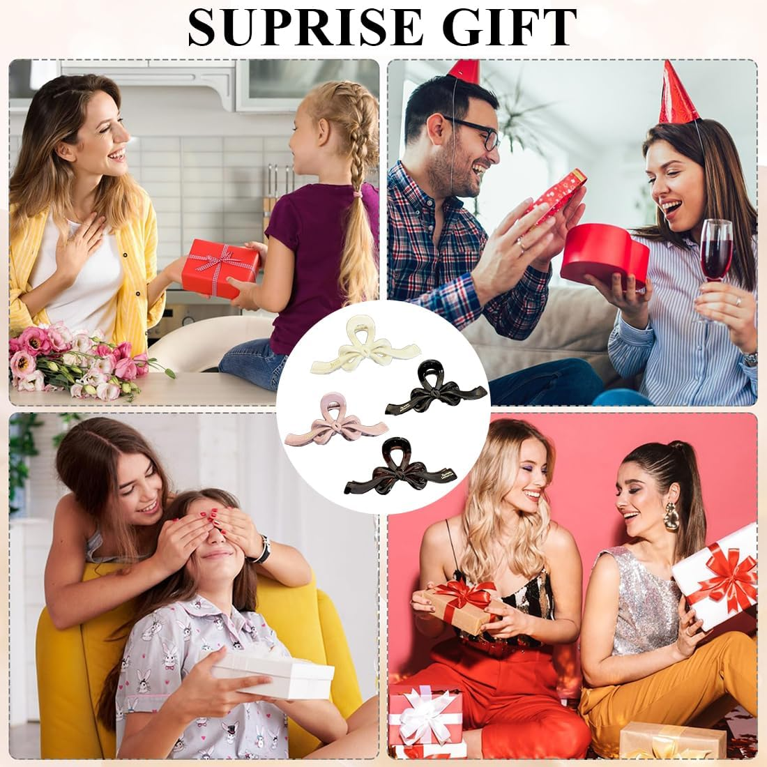 JYNVO Bow Sticker Hair Clip Multicoloured image number 3