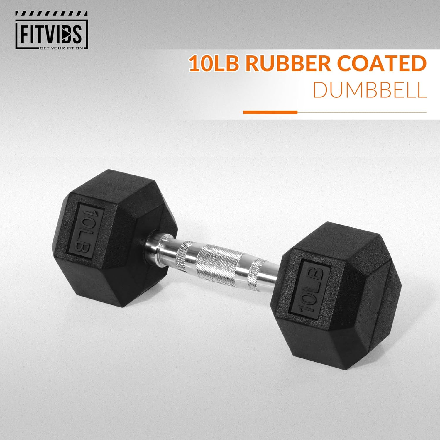 Balancefrom Rubber Encased Hex Dumbbell in Pairs, Singles or Set image number 4