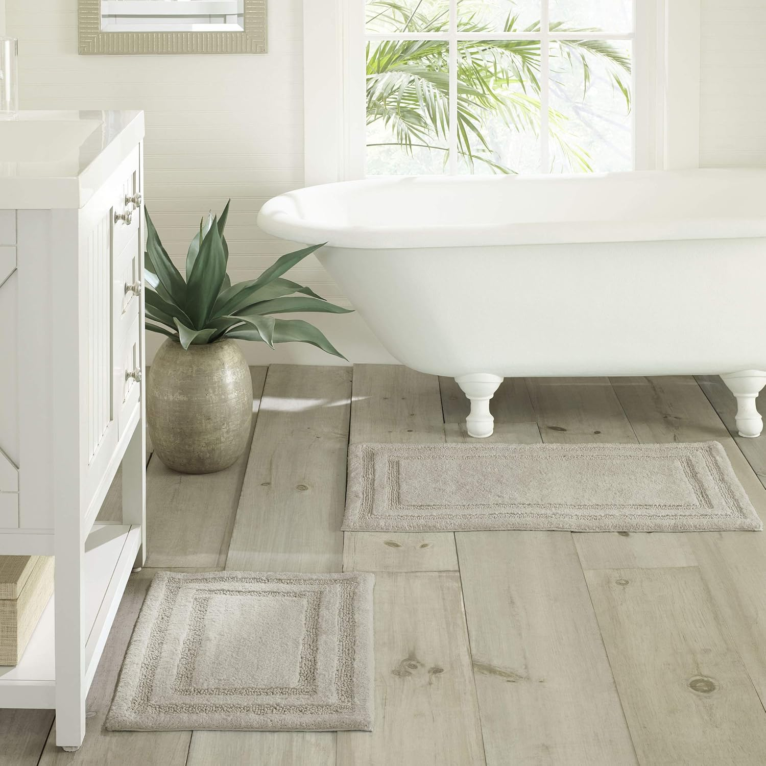 Tommy Bahama - Bathroom Rugs, Cotton Bath Mat, Highly Absorbent Bathroom Decor (Isla Yellow, 2 Piece)