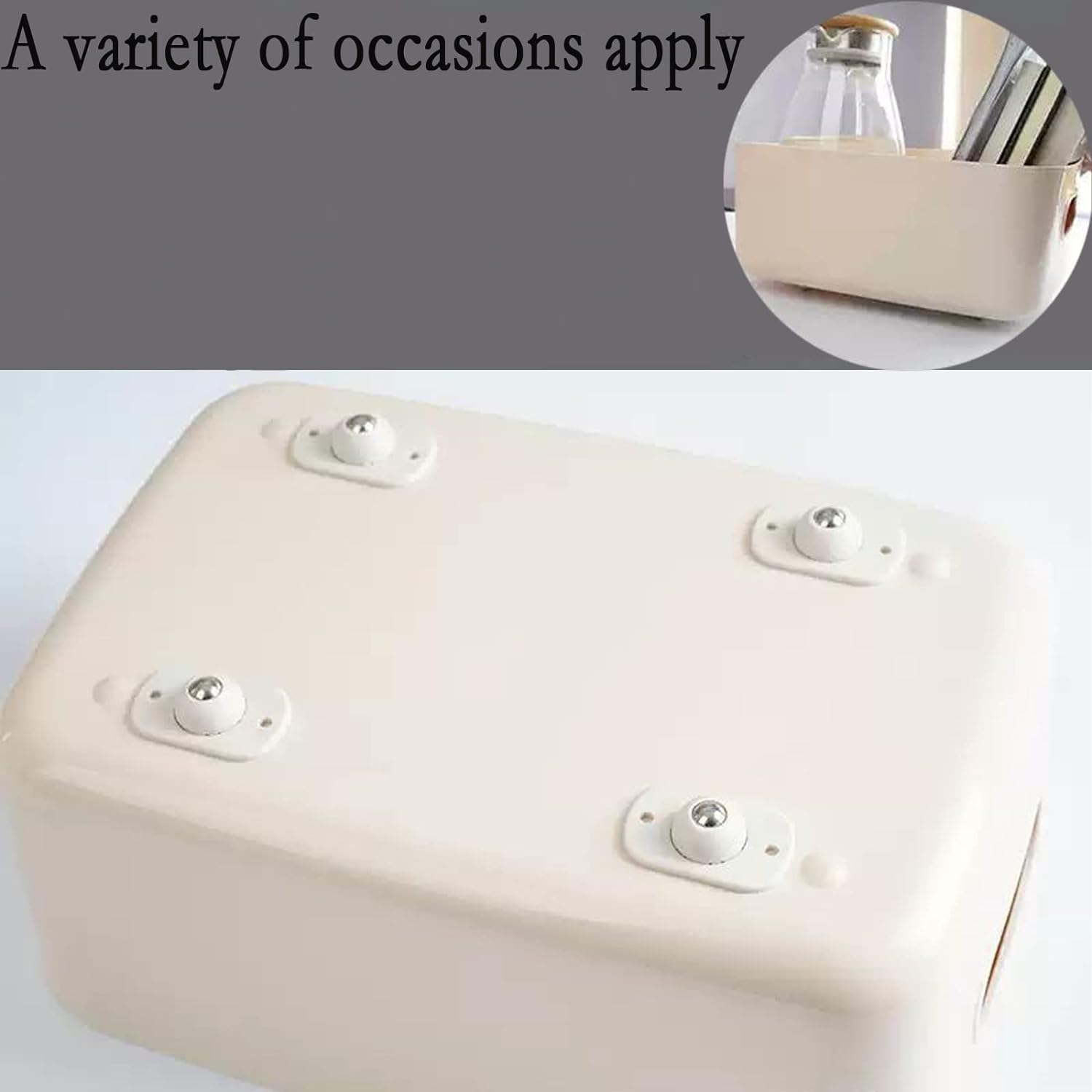 20 Pcs Mini Swivel Casters Wheels,360 Degree Rotating Casters,Self Adhesive Caster Wheels for Furniture Storage Boxes,Bearing Ball Transfer Wheels image number 1