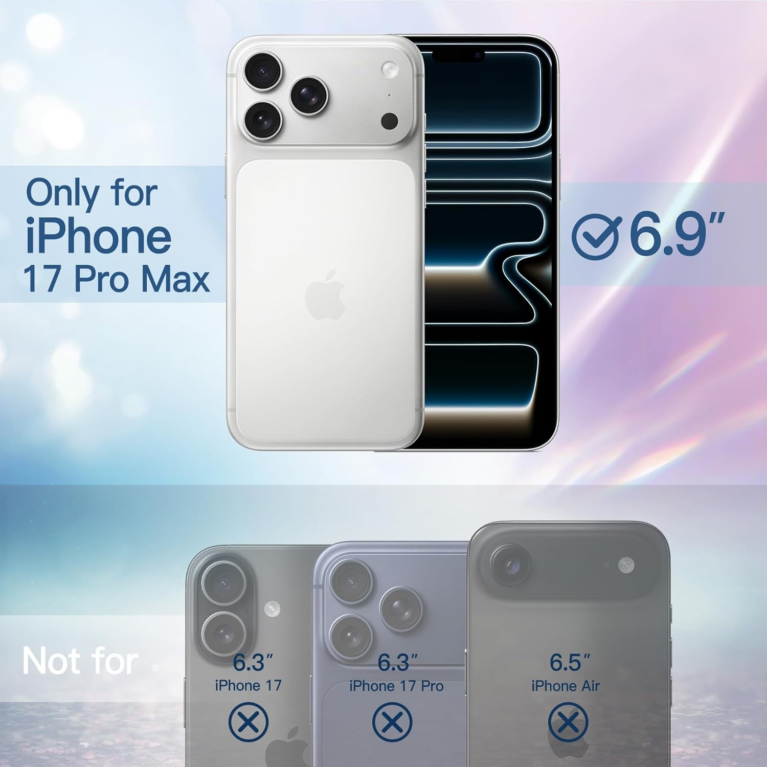 Jetech Glitter Case for Iphone 17 Pro Max 6.9-Inch, Bling Sparkle Shockproof Phone Bumper Cover, Cute Sparkly for Women and Girls (Clear) - Orange image number 5