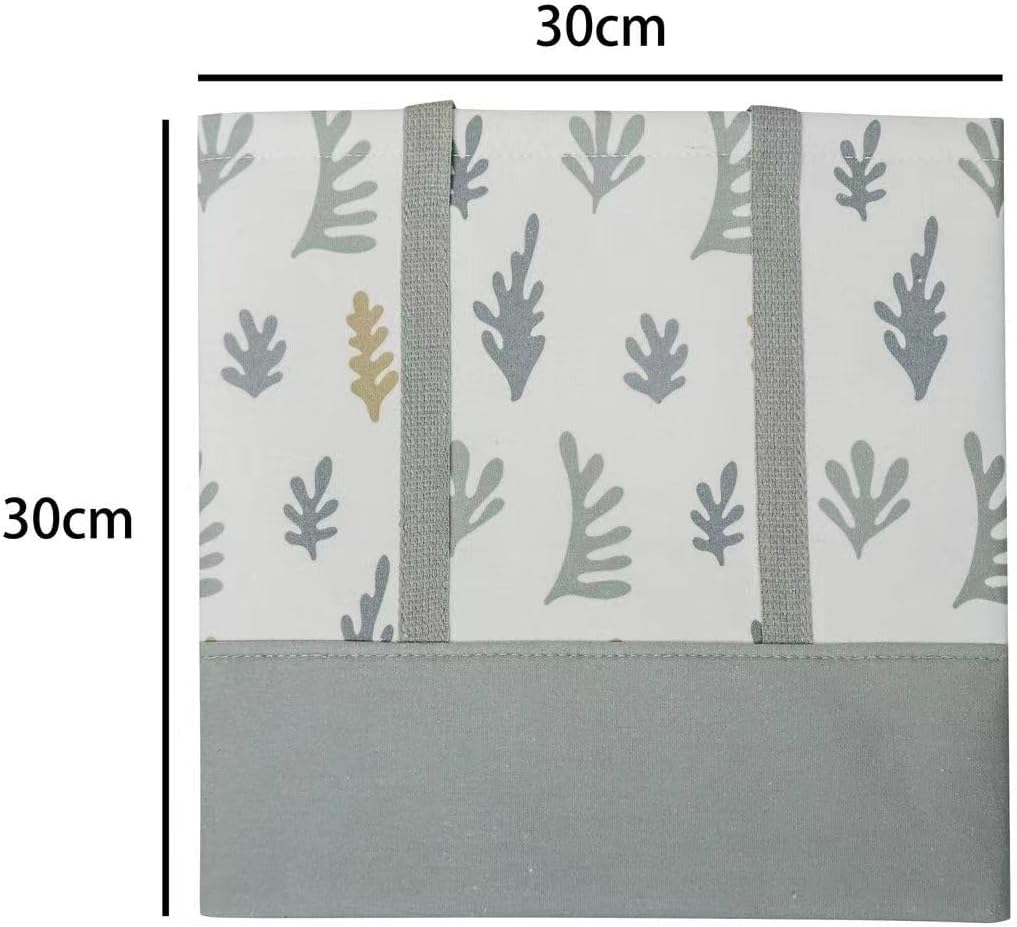 T&T Homewares, Storage Bin, Laundry Basket, Canvas Fabric Collapsible Organizer Basket for Laundry Hamper, Size:( L X W X H) 30 X 30 X 30 (Green Leaves) image number 4