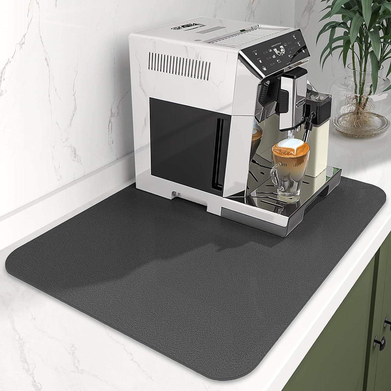 20" X 16" Dish Drying Mats for Kitchen Counter, Coffee Machine Mat, Rapid Water Absorption. Stone Drying Mat Kitchen, Coffee Maker Mat for Countertops, for Coffee Machines, Coffee Pots, Dish Racks image number 2