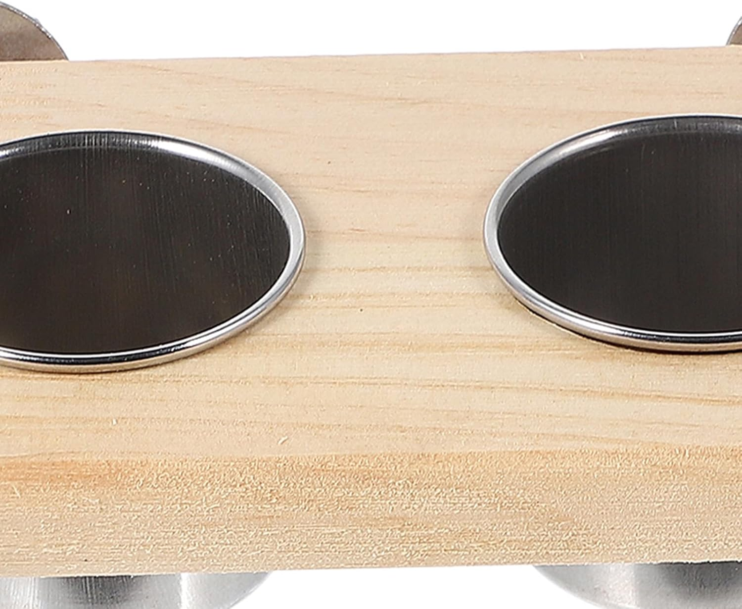 GRIRIW Parrot Food Bowl and Water Feeding Cups Set, 2Pcs Stainless Steel Pet Feeder with Stand, Small and Large Sizes for Bird Cage Accessories, Suitable for Parrots and Small Birds image number 2