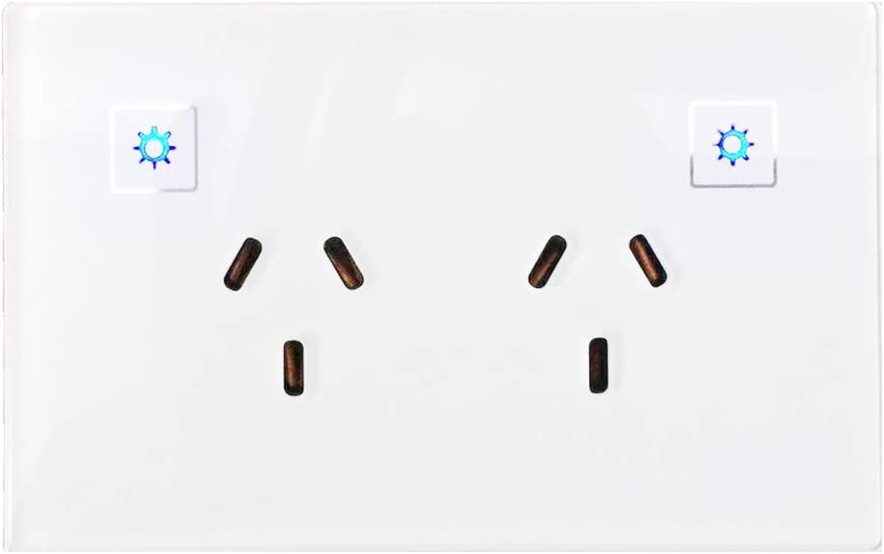 AU Standard Crystal Twin Power Point Wall Socket with Touch Switch Led Indicator Double GPO image number 2