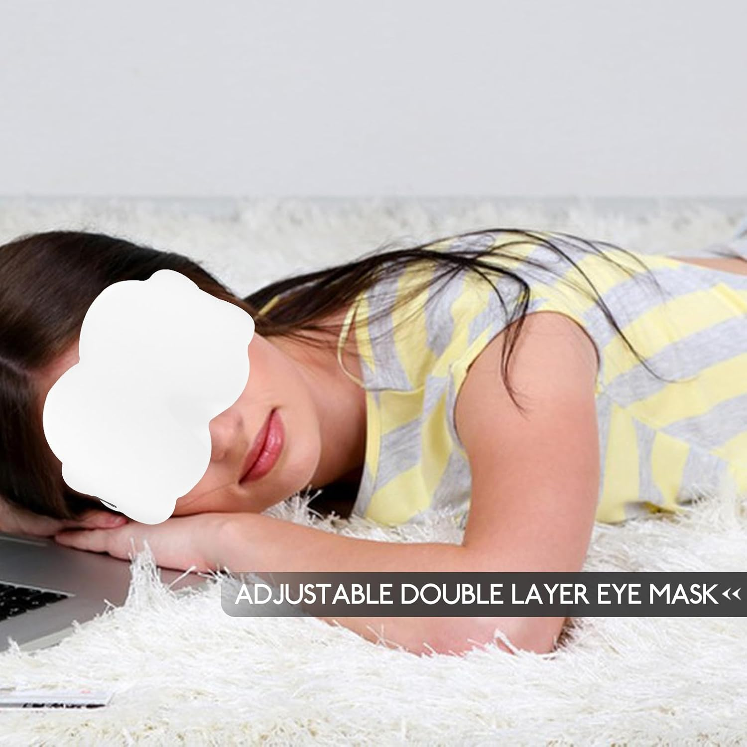 HOLIDYOYO 3D Cloud Sleep Mask for Women Teens &ndash; Adjustable Double-Layer Eye Mask with Light Blocking, Soft Breathable Fabric for Home, Travel, and Meditation image number 5