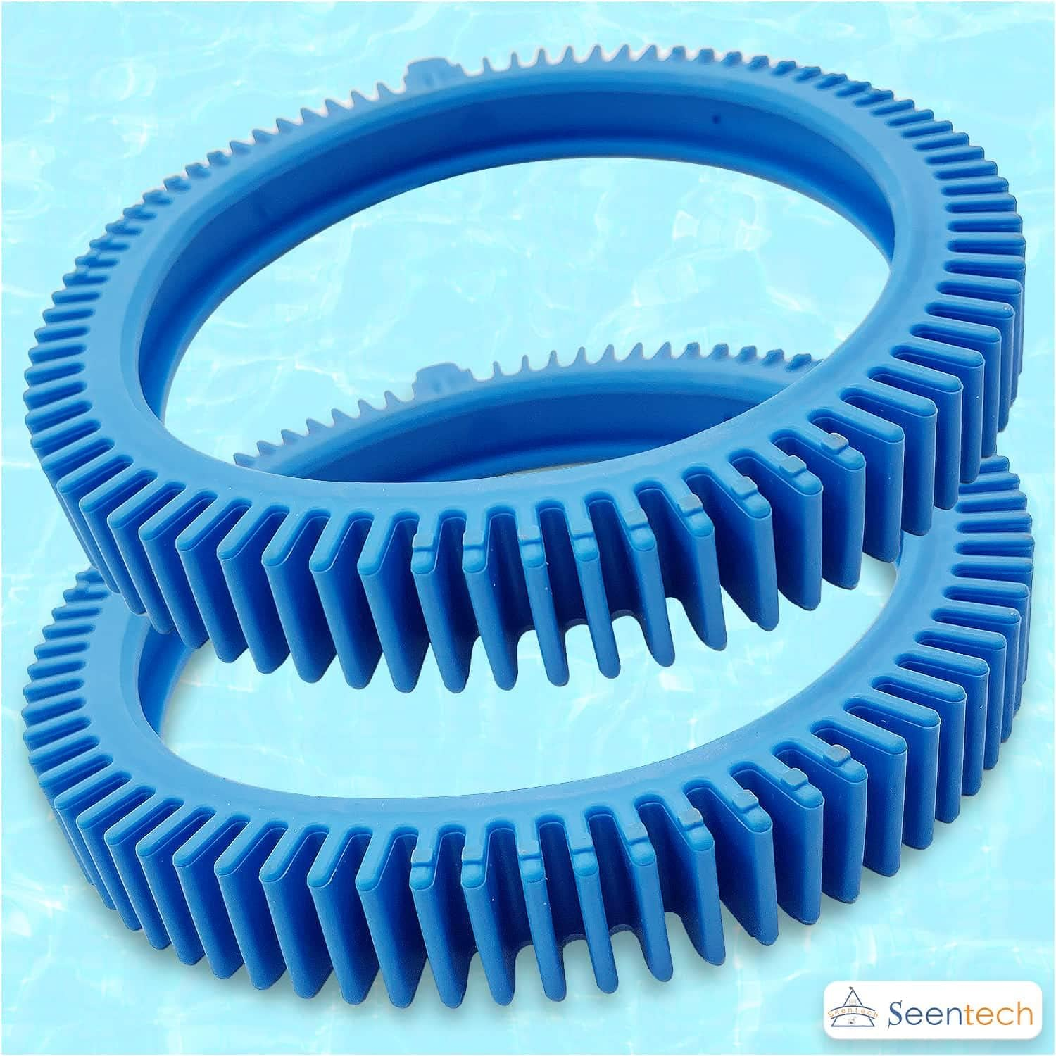 Seentech 896584000-143 Pool Cleaner Front Tire Kit with Super Hump by - Compatible with Poolvergnuegen and Hayward Phoenix Cleaners - Pool Blue Standard Back Tire (4-Pack) image number 2
