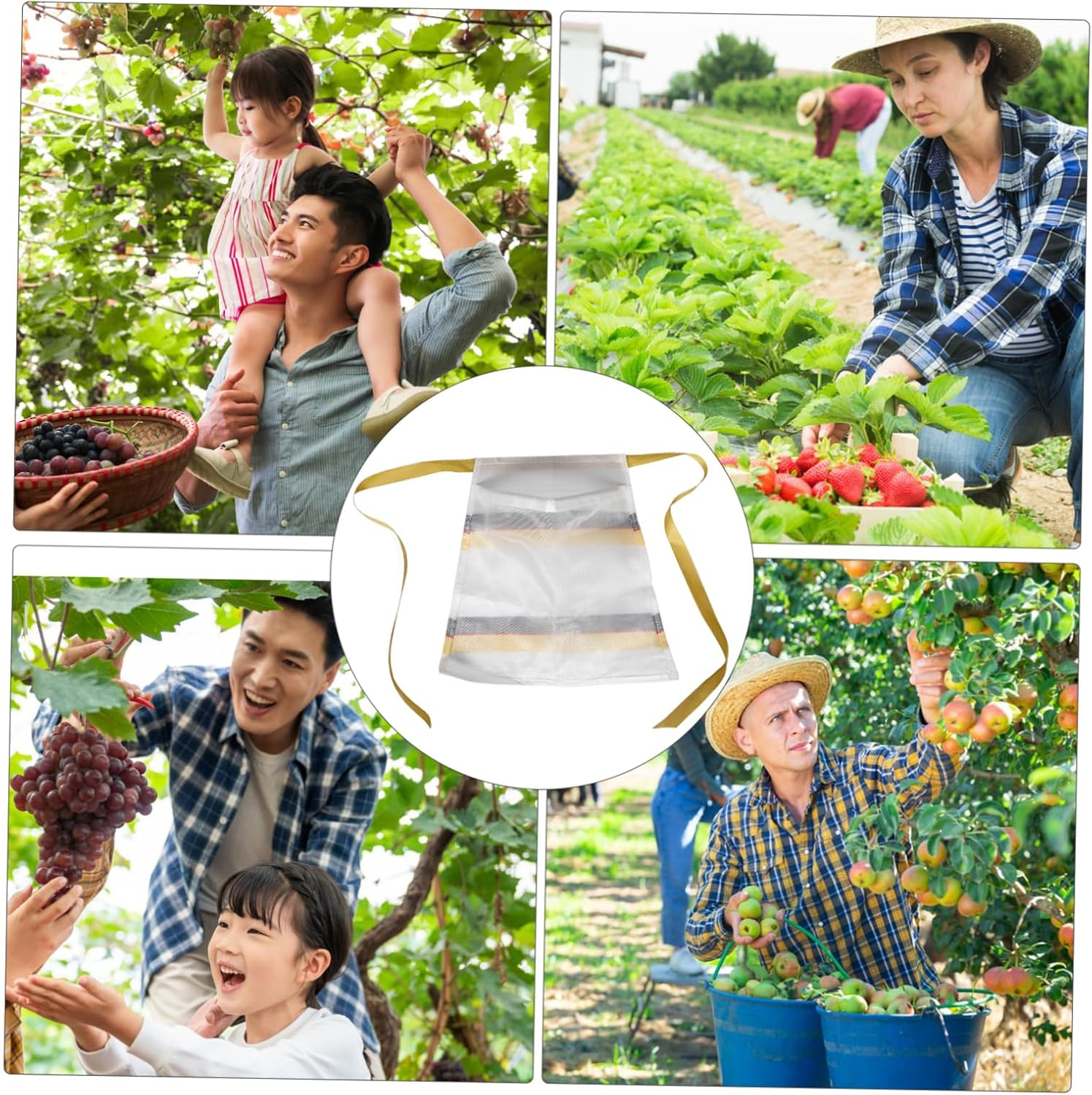 Gardening Fruit Picking Apron Mesh Vegetable Bags for Pickers Mushroom Hunting Foraging Pouch Storage Pocket Mesh Bag