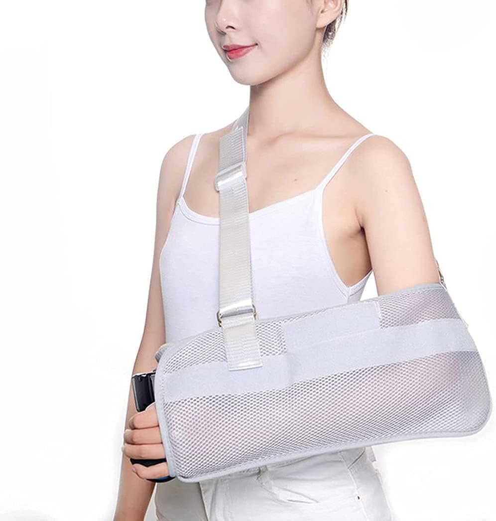 Arm Sling, Adjustable Shoulder Immobilizer for Injury Support, Rotator Cuff Sling Immobilizer Brace with Abduction Pillow Post-Op Shoulder Arm Brace, Universal (Gray) image number 3