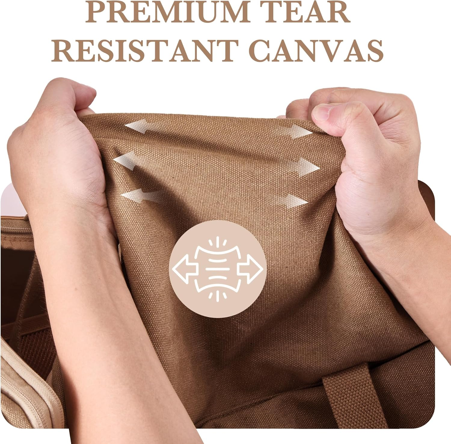 SHOWKOO Duffle Bag for Travel 60L Expandable Canvas Travel Bag Durable Vintage Weekender Overnight Carry on Bag, Khaki, Large-60L, Vintage image number 2