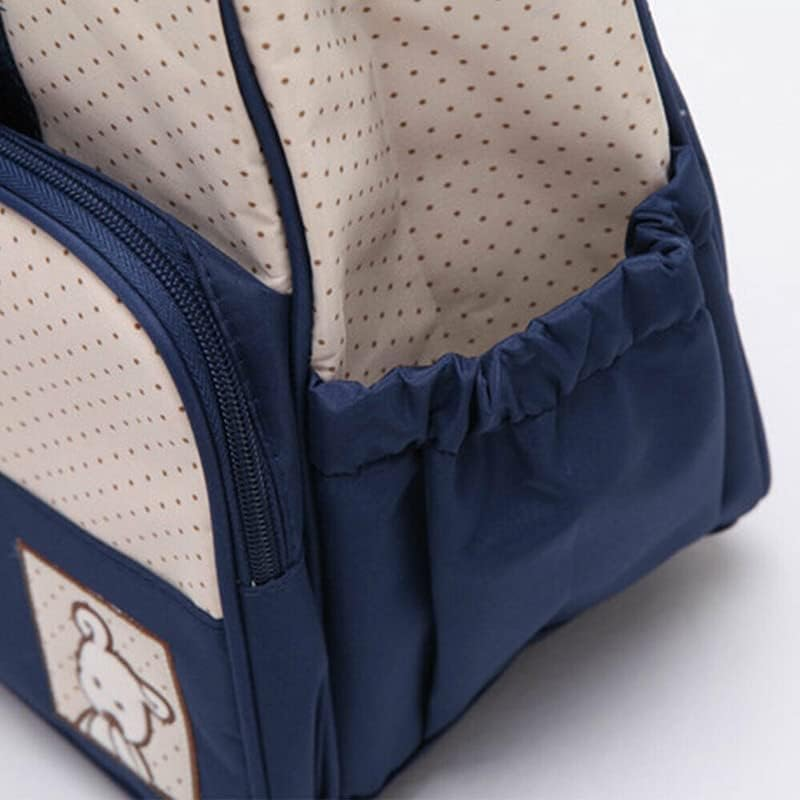 AIMALL 5-Piece Mum Bag Set with Diaper Pad, Floral Canvas Baby Changing Kit - Insulated Bottle Holder & Food Pouch, Shoulder Handbag image number 4