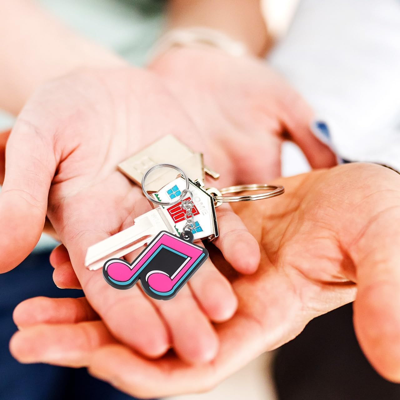 Alasum Music Party Keychain - 20Pcs Pvc Musical Note Keychain Assorted Colors for Party Favors and Decoration image number 3