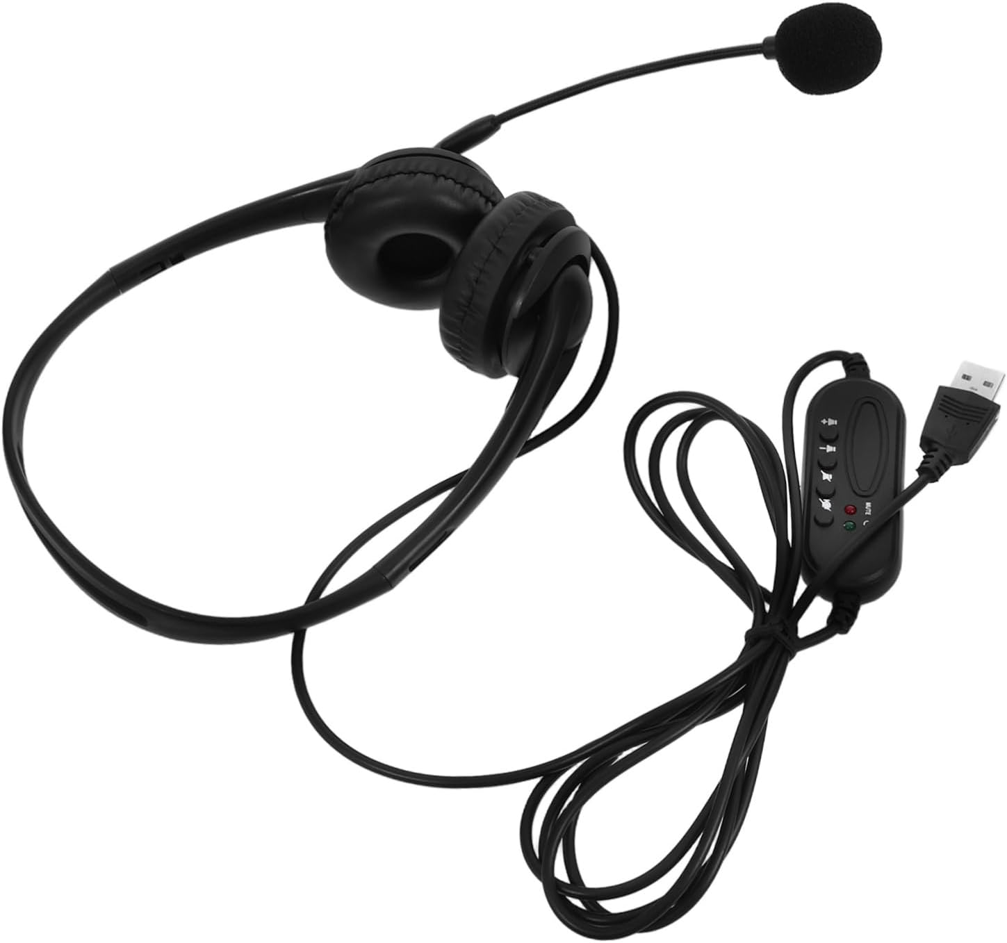 BELLIFFY USB Headset with Microphone Wired Control Headset for Office and Computer Use Over-Ear Noise Cancelling Design Comfortable Headphone for Online Meetings and Virtual Conferences image number 1