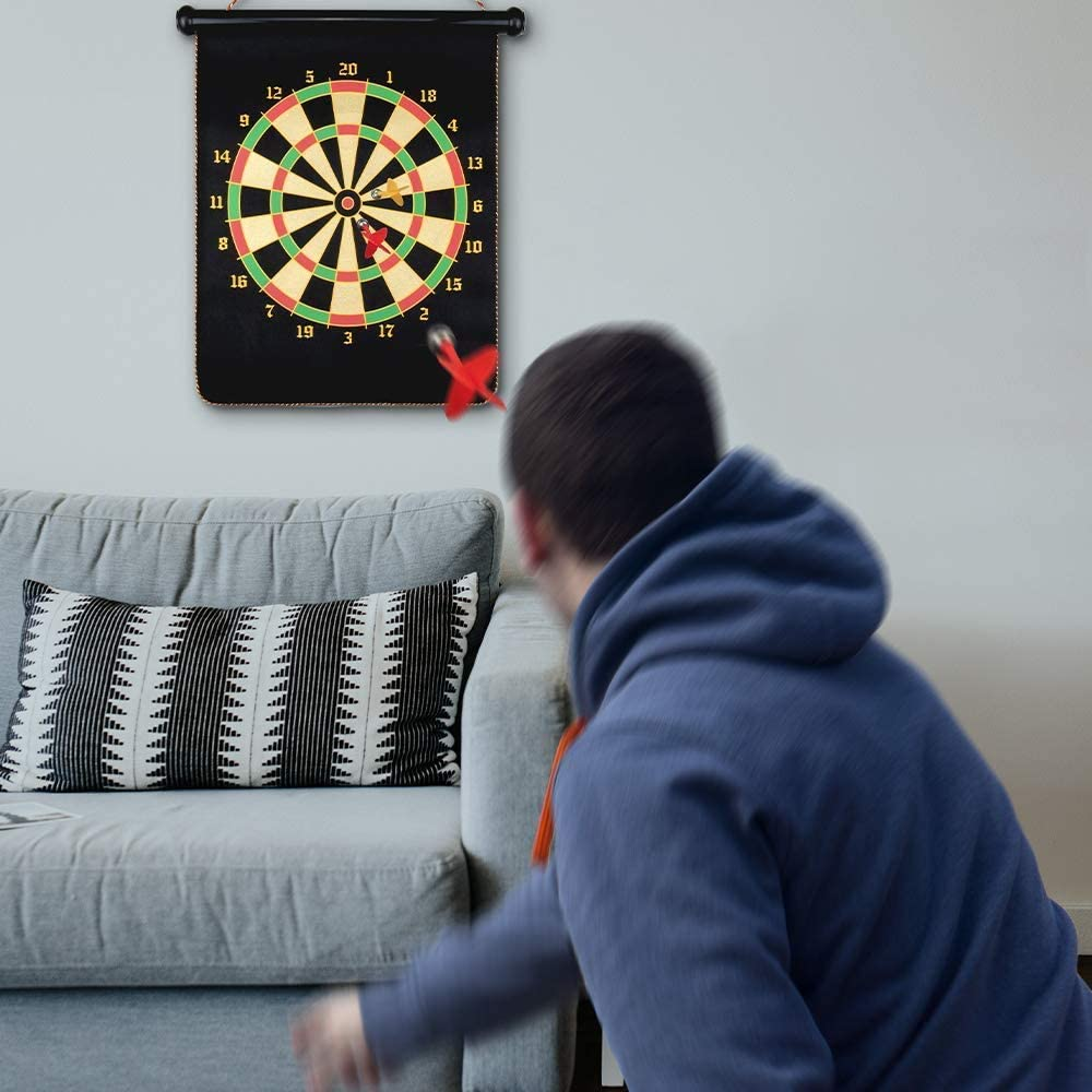 Magnetic Safe Dart Board with 12 Darts for Kids and Adults - Double-Sided Dartboard image number 5