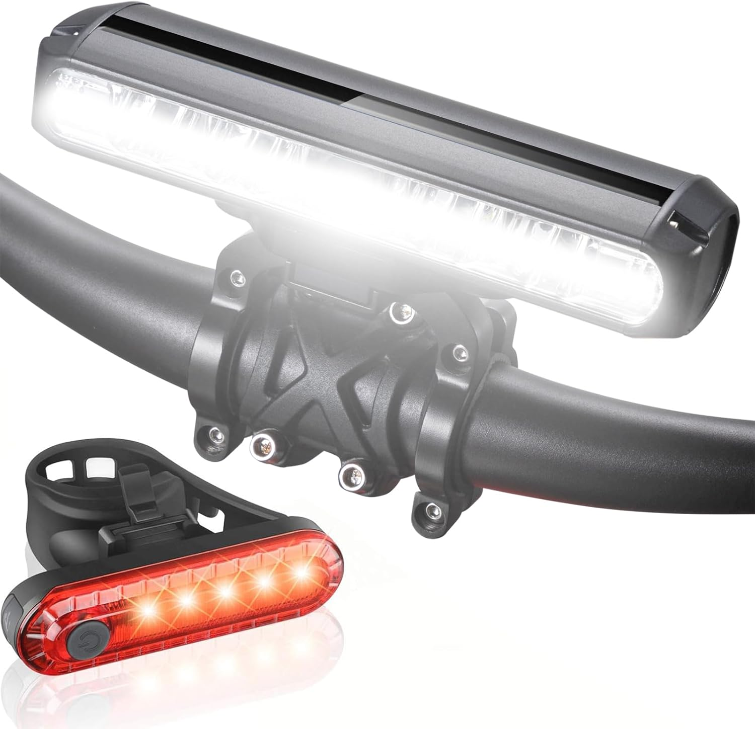 AKALATE Ultra Bright Bicycle Lights Front and Rear, Powerful USB Rechargeable Bike Light Set, Aluminum Alloy Bike Headlight and Back Taillight for Night Riding, Waterproof LED Light for Mountain Bike image number 4