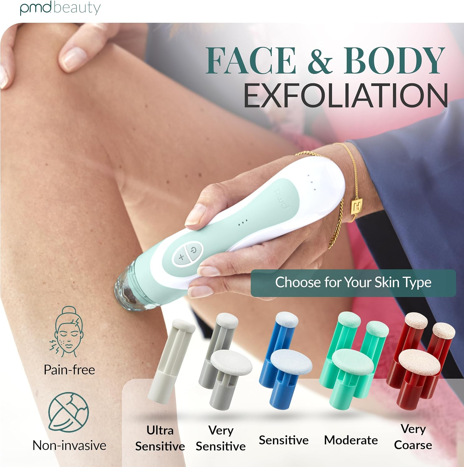 PMD Personal Microderm Elite Pro - At-Home Microdermabrasion Machine with Kit for Face & Body - Exfoliating Crystals and Vacuum Suction for Fresh and Radiant Skin - High, Moderate, & Low Speed and Suction Options image number 4