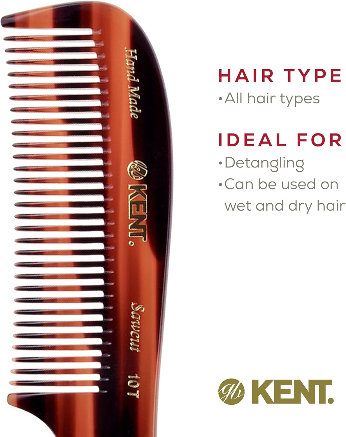 Kent Large Handled Rake Comb, 199 Mm Length image number 1