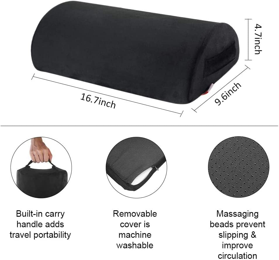 Foot Rest under Desk Footrest Memory Foam Ergonomic Non-Slip Bottom Half Moon Design Foot Stool for Computer Chair, Office Chair, Gaming Chair