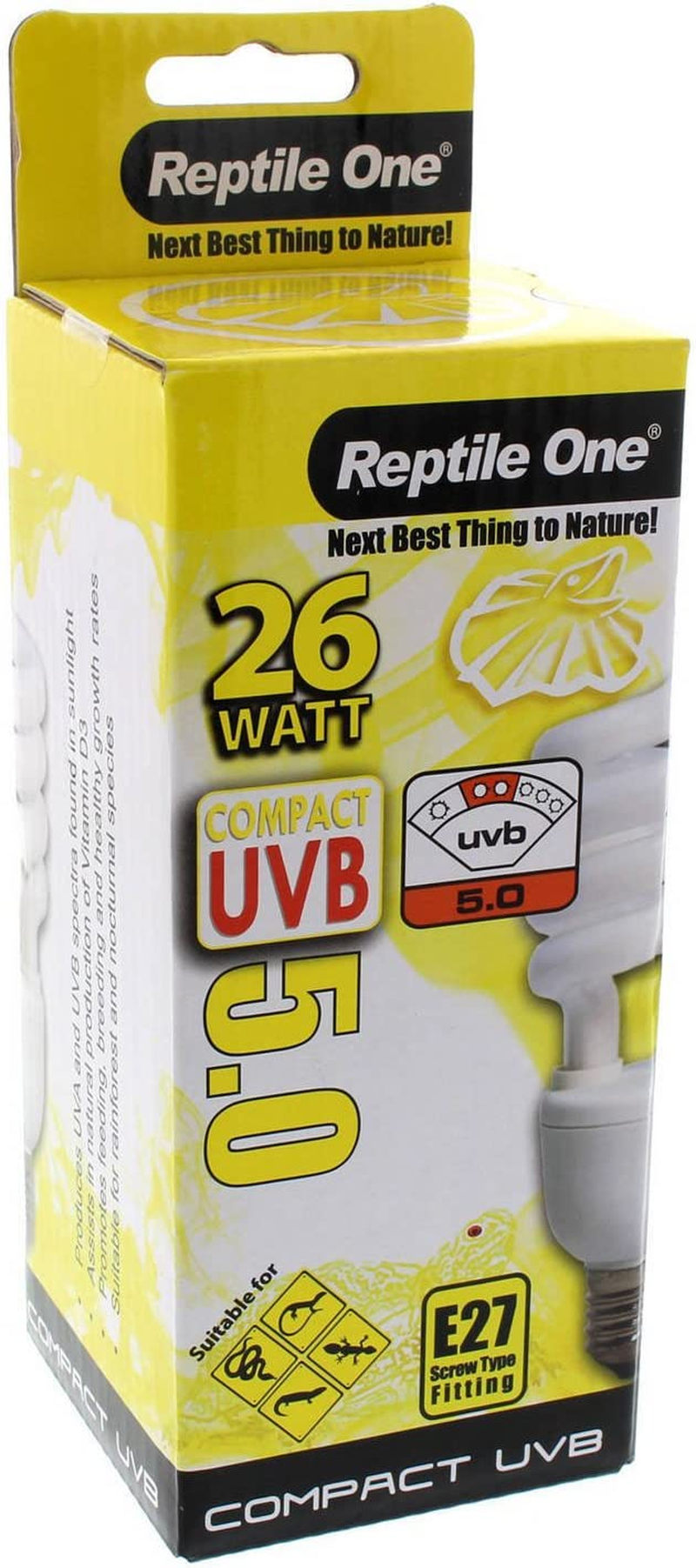 Reptile Compact UVB Globe 26W UVB 5.0 E27 Fitting Stimulates Activity Appetite image number 1