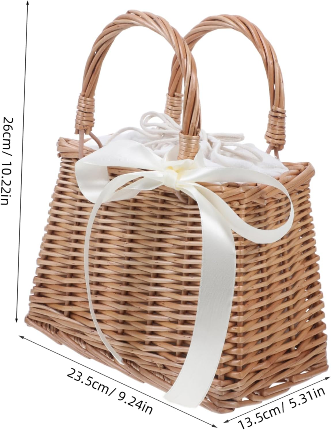 Kichvoe 1Pc Rattan Woven Decorative Flower Basket Small Storage Basket for Home Decor Delicate Woven Bag Lining for Flowers and Dried Arrangements image number 4