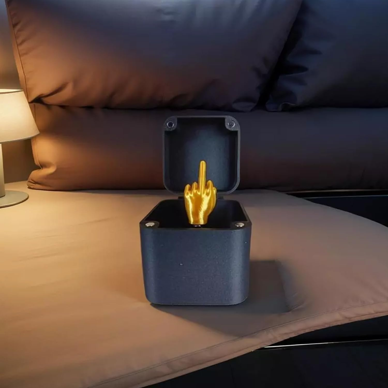 Middle Finger Surprise Gift Box - Prank up Hand Statue for Adults, Christmas Funny Desk Decor