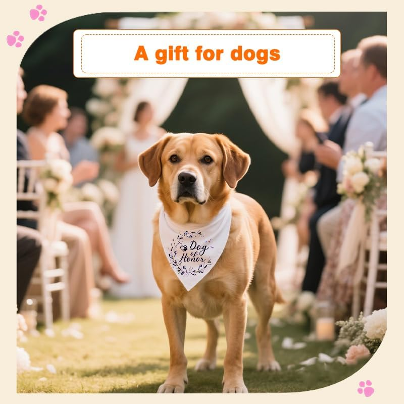 Dogs Bandana Birthday Wedding Outfit Apparel Accessories Bridal Shower Gifts for Dogs Scarf Engagement Clothes Handkerchief image number 5