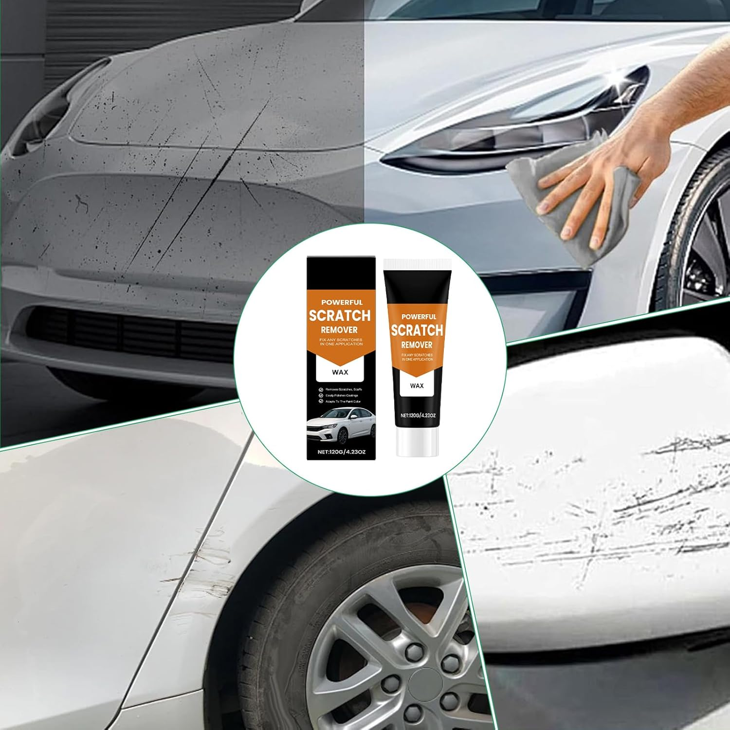 Car Deep Scratches Remover, Car Compound Scratch Remover, Polishing Rubbing Compounds for Leather Accidental Metal Windshield Exterior Damage Interior image number 5