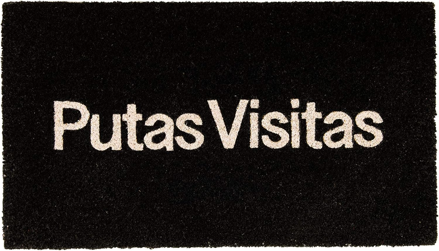 Fisura - Better Late than Ugly Coconut Door Mat with Non Slip PVC Backing Funny Welcome Door Mat Hand Painted Size 70Cm X 40Cm Pink