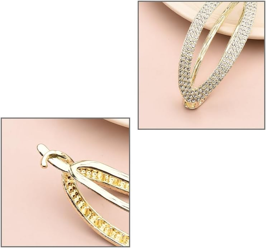 Rhinestone Claw Hair Clips for Women Hair Accessories No Slip Grip Hair Clips for Women Girls Updo Hair Clips for Fine Thick Hair Big Gold Diamond Claw Barrette Sparkly Decorative Crystal Hair Clips image number 5