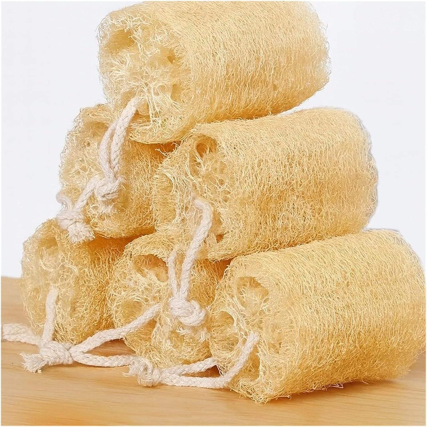 Natural Loofah Sponge Pack, Organic Luffa Body Scrubber Bath Sponges, Shower Loofah Puff Exfoliating Body Sponge for Men Women Skin Care Spa Shower & Travel 6Packs image number 2