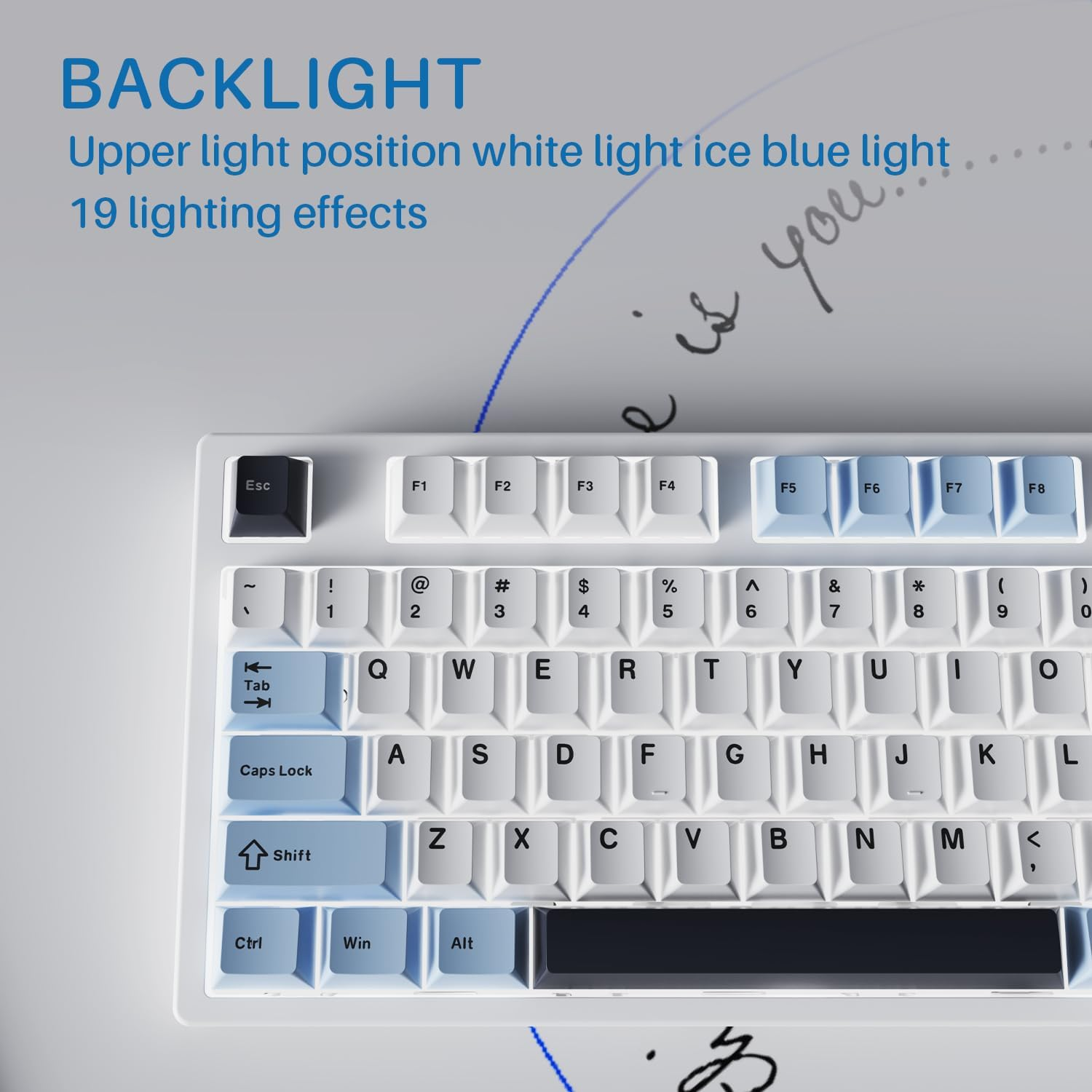 AJAZZ AK35I V3 Full Size Wired Gasket Mount Keyboard with Multimedia Buttons & Knob Control | Five Layer Pad | OEM Profile PBT Keycaps | White Backlit Custom Keyboard
