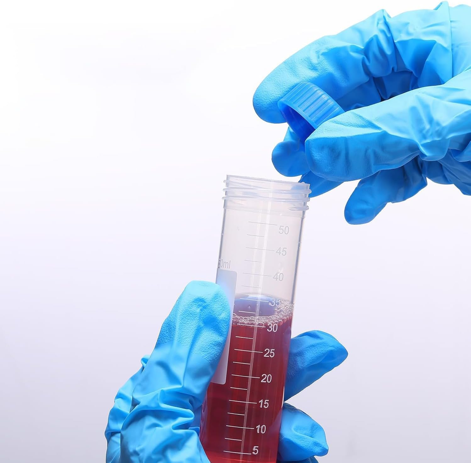 4 Pcs 50Ml Plastic Centrifuge Tubes with Screw-On Cap, Polypropylene Graduated Micro Centrifuge Tube, Self Standing, Blue Tubes with Caps Centrifuge Test Tube for Labs Reusable image number 1