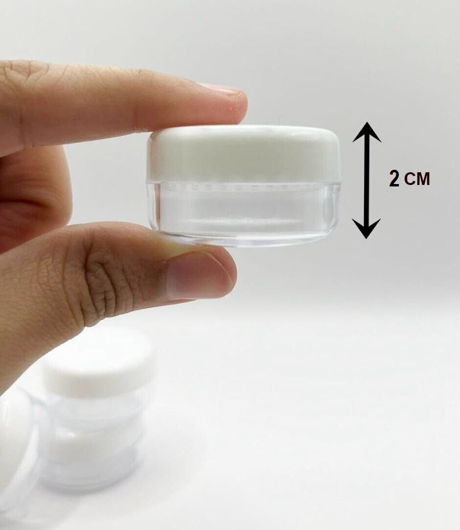 Paulstore 4Pcs MINI TRAVEL POTS Small round Tub Container Sample Jar Cosmetic Storage 20Ml image number 4