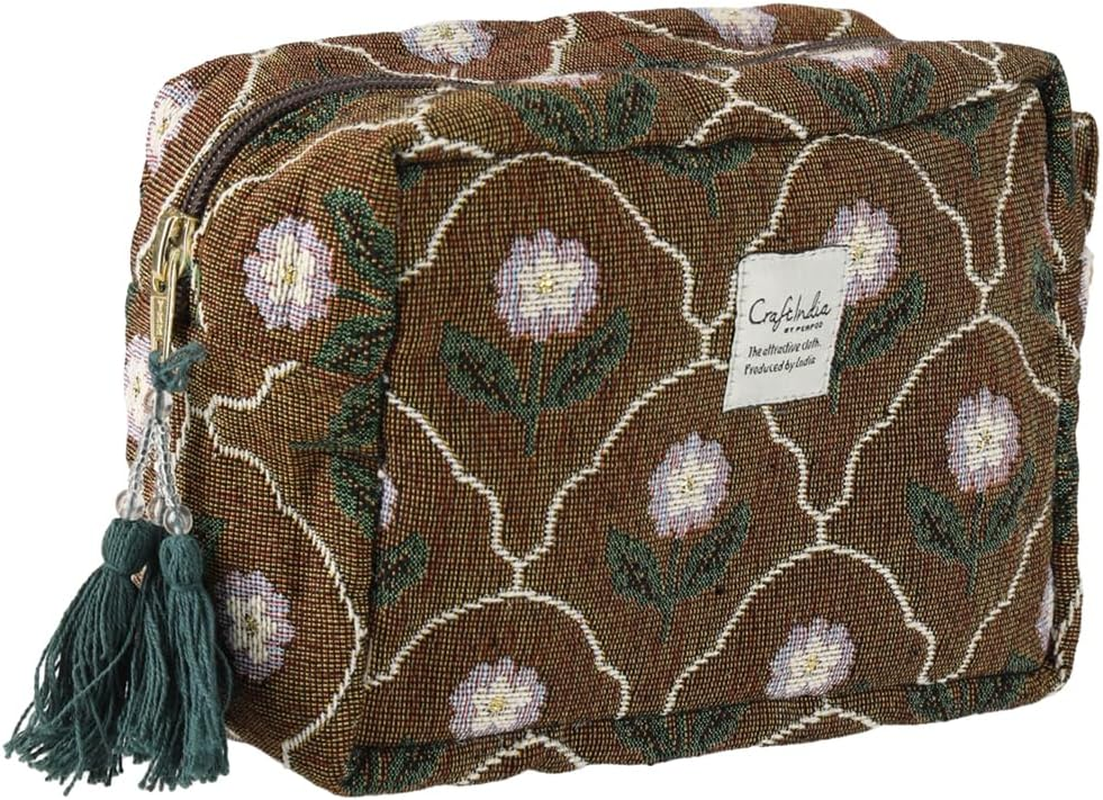 Friends Hill Craft India Gusseted Pouch, Laman, Brown BW-150-68